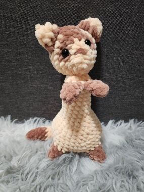 Black Footed Ferret Beige & Brown Amigurumi